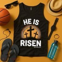 He Risen Christian Easter Sunday Matthew 28 Tank Top thumb 4