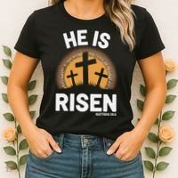 He Risen Christian Easter Sunday Matthew 28 Women's T-Shirt thumb 2