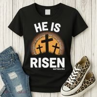 He Risen Christian Easter Sunday Matthew 28 Women's T-Shirt thumb 3