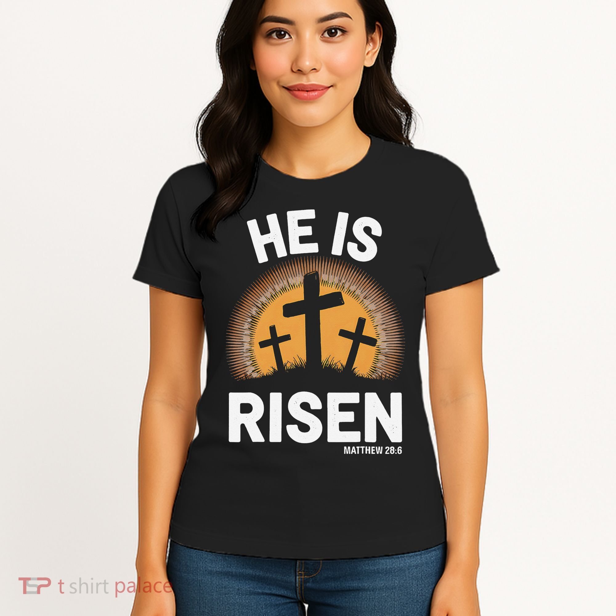 He Risen Christian Easter Sunday Matthew 28 Women's T-Shirt