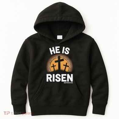 He Risen Christian Easter Sunday Matthew 28 Kids Hoodie