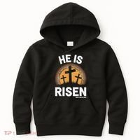 He Risen Christian Easter Sunday Matthew 28 Kids Hoodie thumb 0