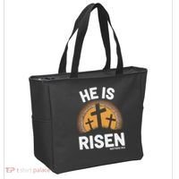 He Risen Christian Easter Sunday Matthew 28 Tote Bag thumb 2