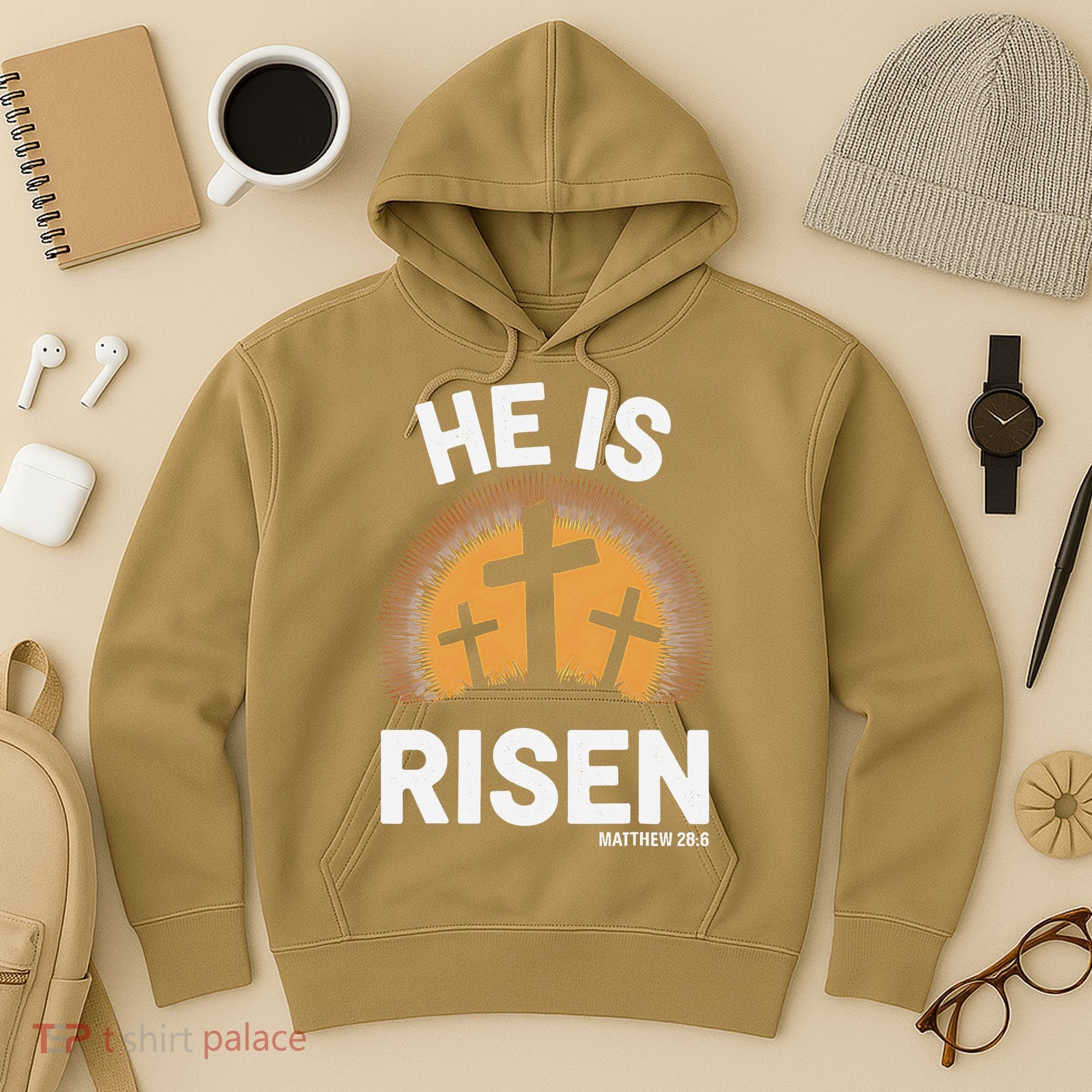 He Risen Christian Easter Sunday Matthew 28 Hoodie