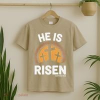 He Risen Christian Easter Sunday Matthew 28 T-Shirt thumb 2