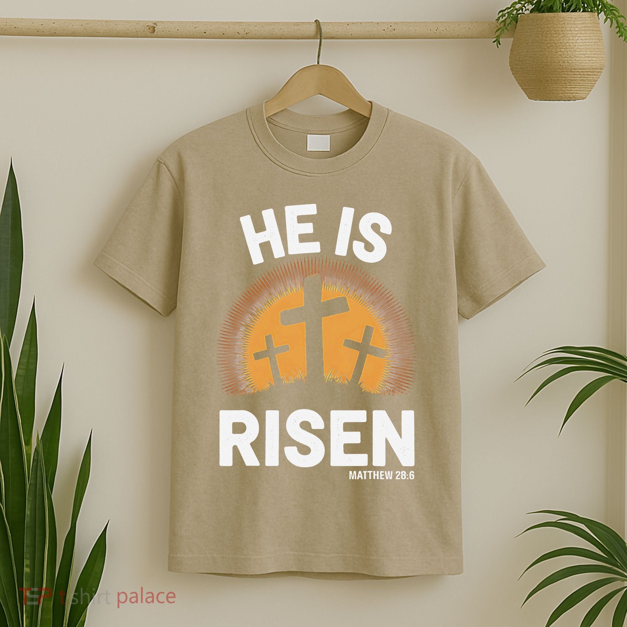 He Risen Christian Easter Sunday Matthew 28 T-Shirt