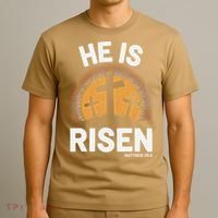 He Risen Christian Easter Sunday Matthew 28 T-Shirt thumb 3