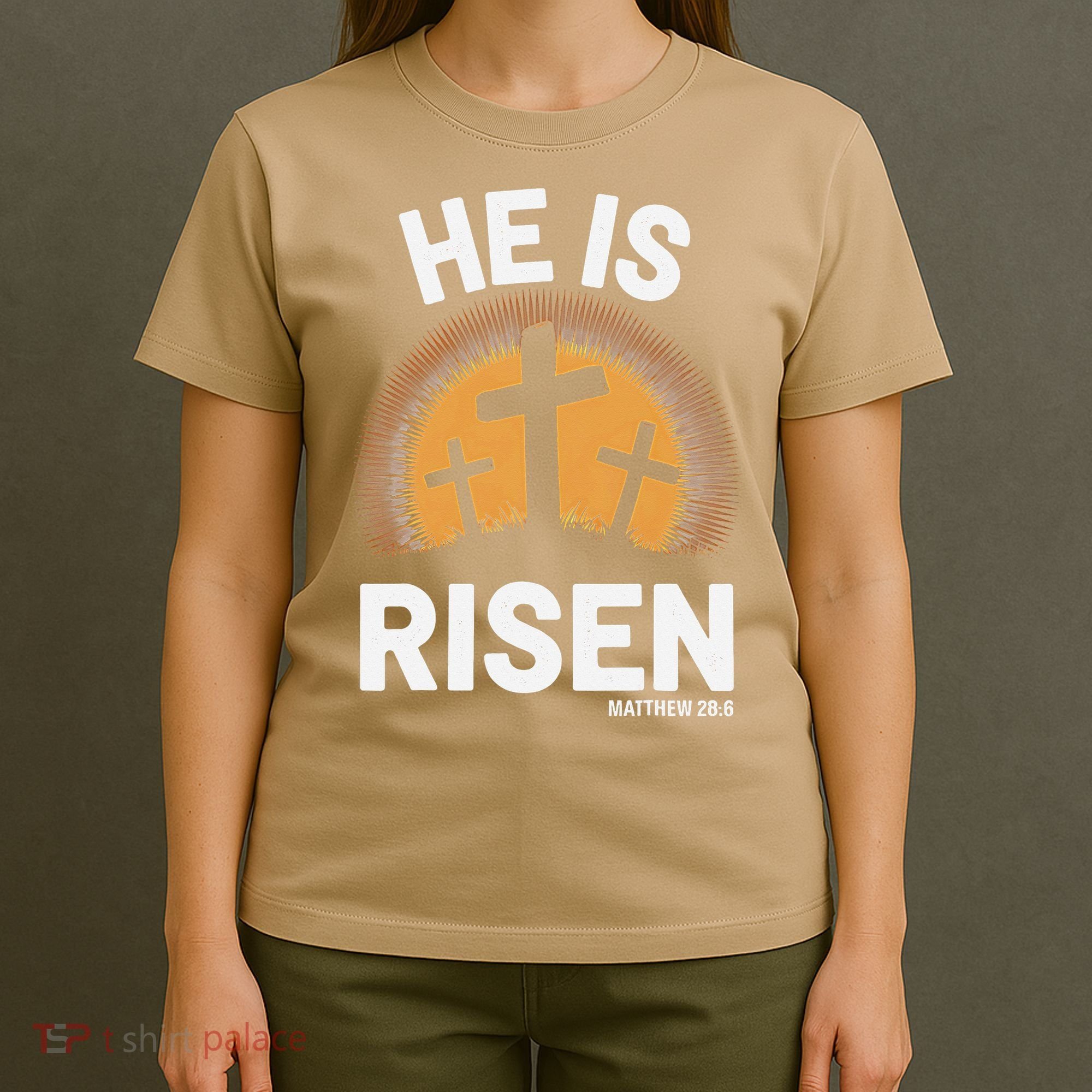 He Risen Christian Easter Sunday Matthew 28 T-Shirt