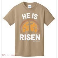 He Risen Christian Easter Sunday Matthew 28 Kids T-Shirt thumb 0