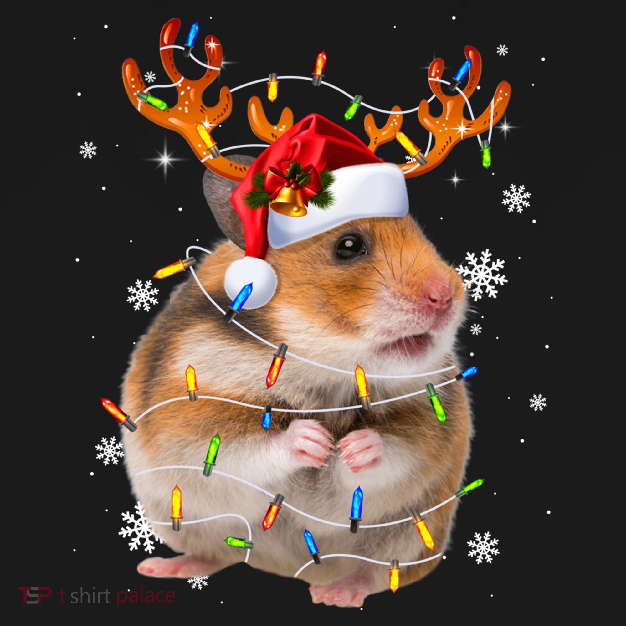 Hamster Reindeer Christmas Lights Funny Hamster Xmas Gift Backpack