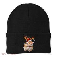 Hamster Reindeer Christmas Lights Funny Hamster Xmas Gift Beanie thumb 0