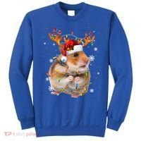 Hamster Reindeer Christmas Lights Funny Hamster Xmas Gift Sweatshirt thumb 0