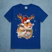 Hamster Reindeer Christmas Lights Funny Hamster Xmas Gift T-Shirt thumb 5