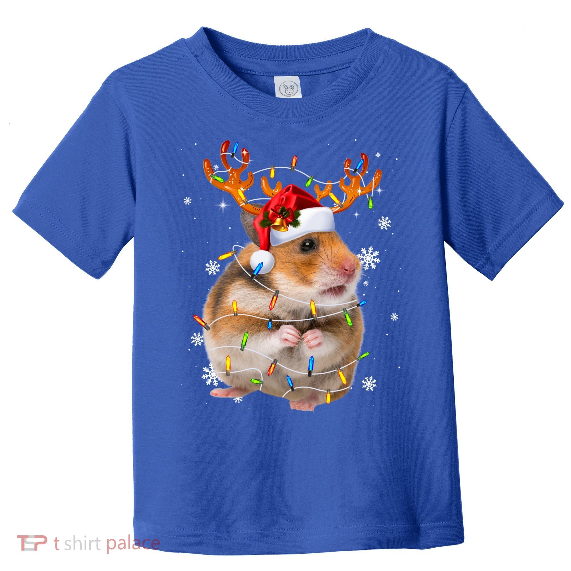 Hamster Reindeer Christmas Lights Funny Hamster Xmas Gift Toddler T-Shirt
