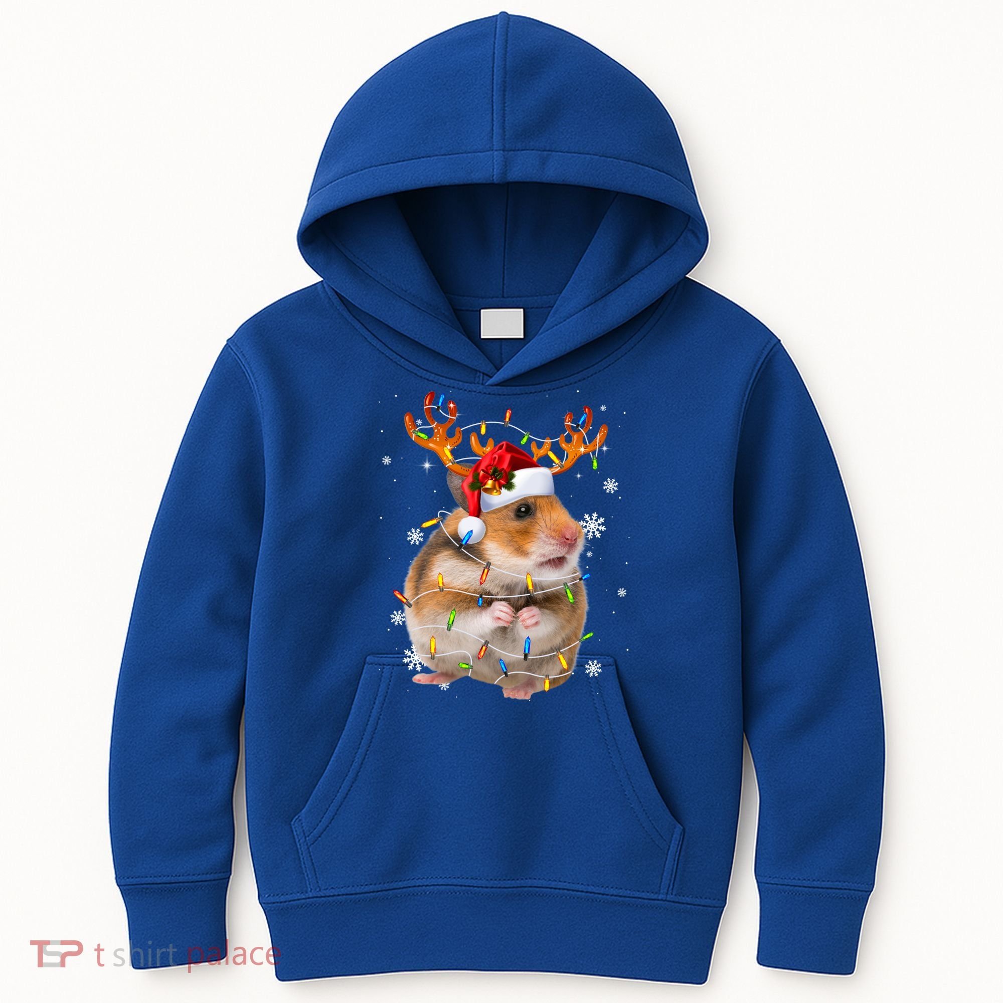 Hamster Reindeer Christmas Lights Funny Hamster Xmas Gift Kids Hoodie
