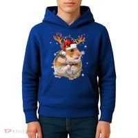 Hamster Reindeer Christmas Lights Funny Hamster Xmas Gift Kids Hoodie thumb 4