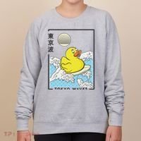 Happy Rubber Duck Japanese Wave Anime Kawaii Aesthetic Women's Sweatshirt thumb 0
