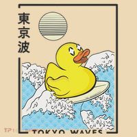 Happy Rubber Duck Japanese Wave Anime Kawaii Aesthetic Tote Bag thumb 4