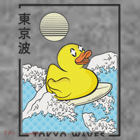 Happy Rubber Duck Japanese Wave Anime Kawaii Aesthetic Toddler Hoodie thumb 2