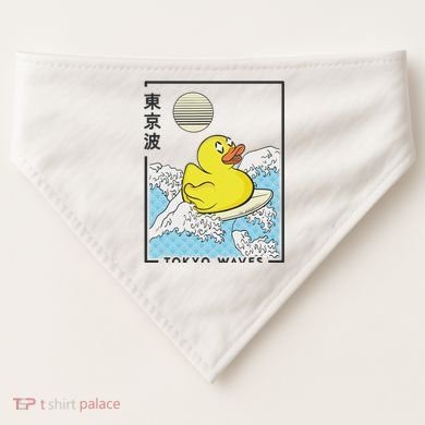 Happy Rubber Duck Japanese Wave Anime Kawaii Aesthetic USA-Made Doggie Bandana