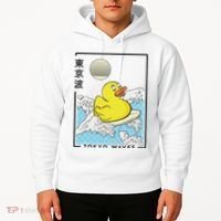 Happy Rubber Duck Japanese Wave Anime Kawaii Aesthetic Hoodie thumb 2