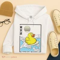 Happy Rubber Duck Japanese Wave Anime Kawaii Aesthetic Hoodie thumb 4