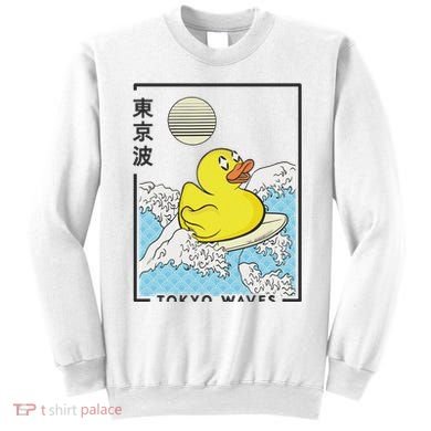 Happy Rubber Duck Japanese Wave Anime Kawaii Aesthetic Sweatshirt