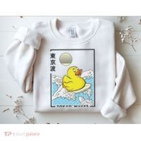 Happy Rubber Duck Japanese Wave Anime Kawaii Aesthetic Sweatshirt thumb 2