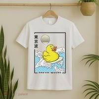 Happy Rubber Duck Japanese Wave Anime Kawaii Aesthetic T-Shirt thumb 2