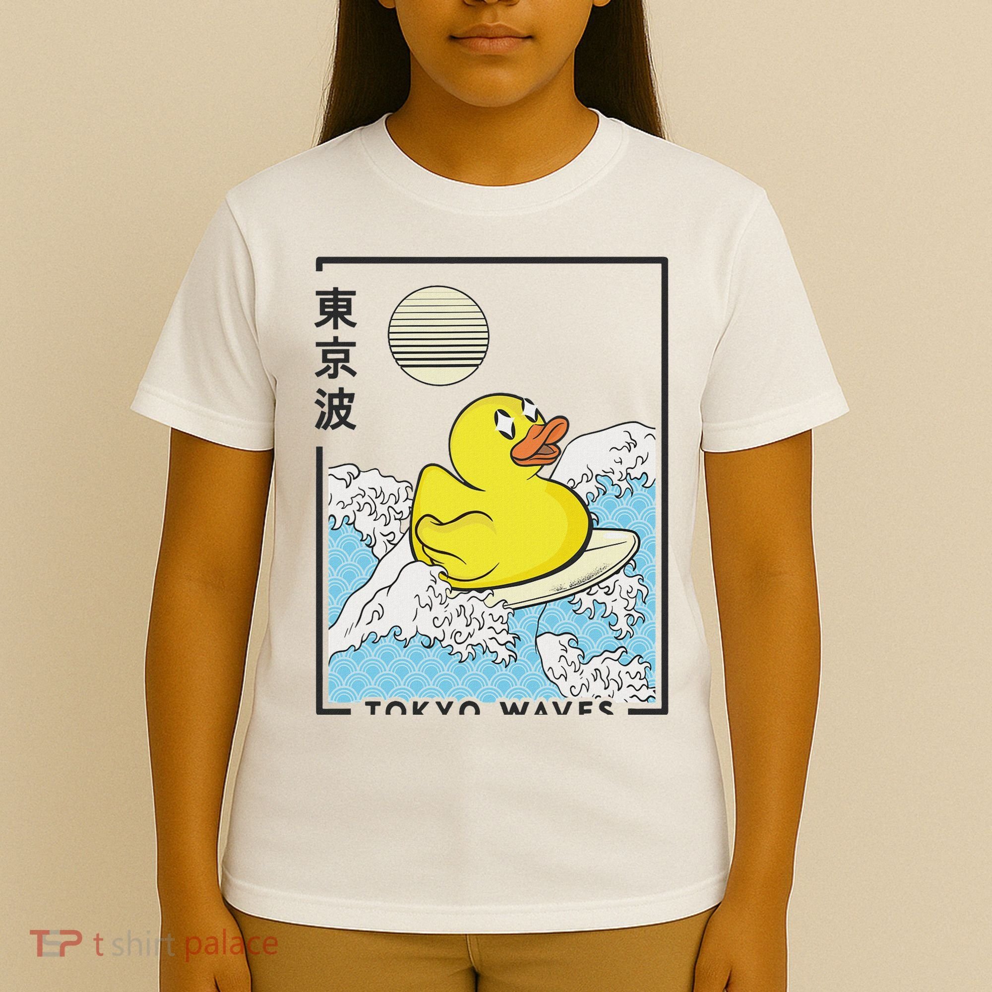 Happy Rubber Duck Japanese Wave Anime Kawaii Aesthetic T-Shirt