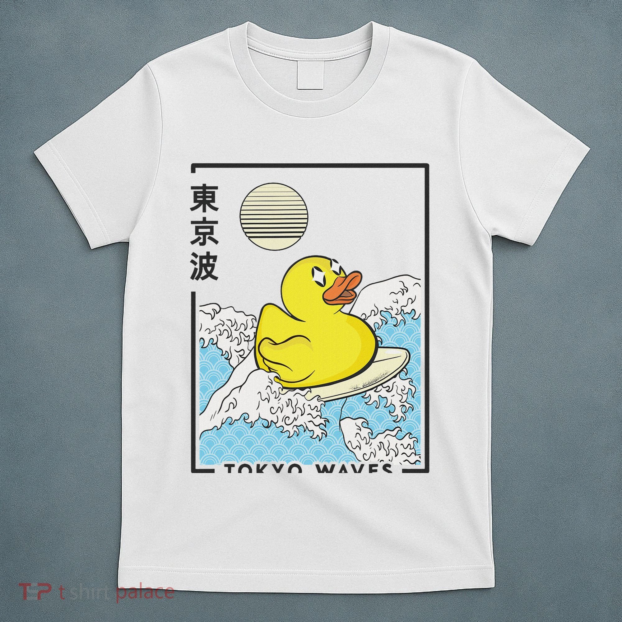 Happy Rubber Duck Japanese Wave Anime Kawaii Aesthetic T-Shirt