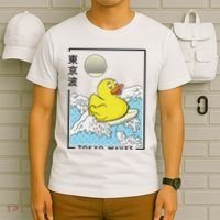 Happy Rubber Duck Japanese Wave Anime Kawaii Aesthetic T-Shirt thumb 6