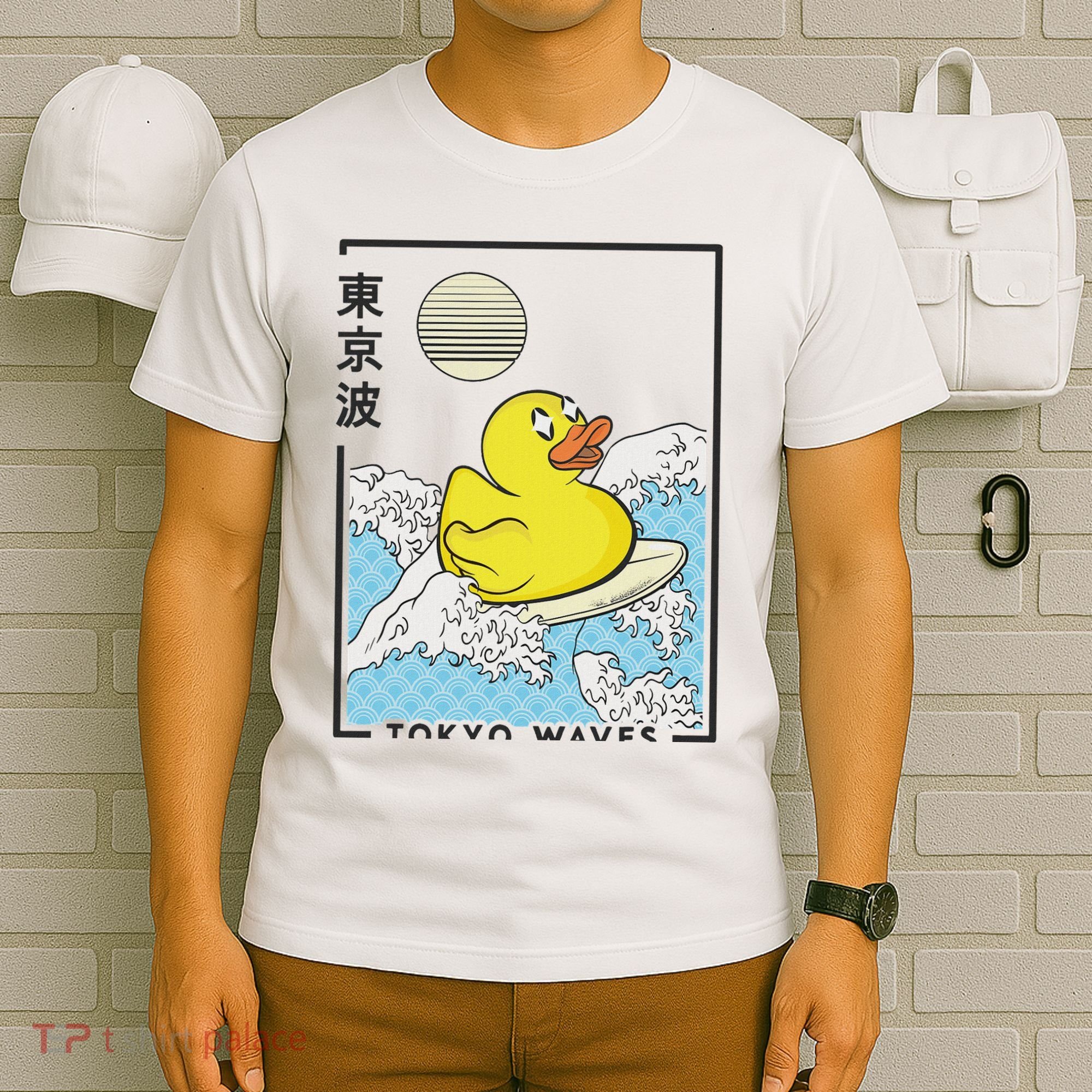 Happy Rubber Duck Japanese Wave Anime Kawaii Aesthetic T-Shirt