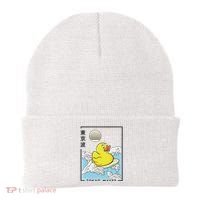 Happy Rubber Duck Japanese Wave Anime Kawaii Aesthetic Beanie thumb 0