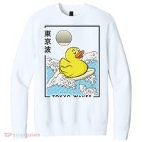 Happy Rubber Duck Japanese Wave Anime Kawaii Aesthetic V.I.T. Fleece Crew Sweatshirt thumb 0