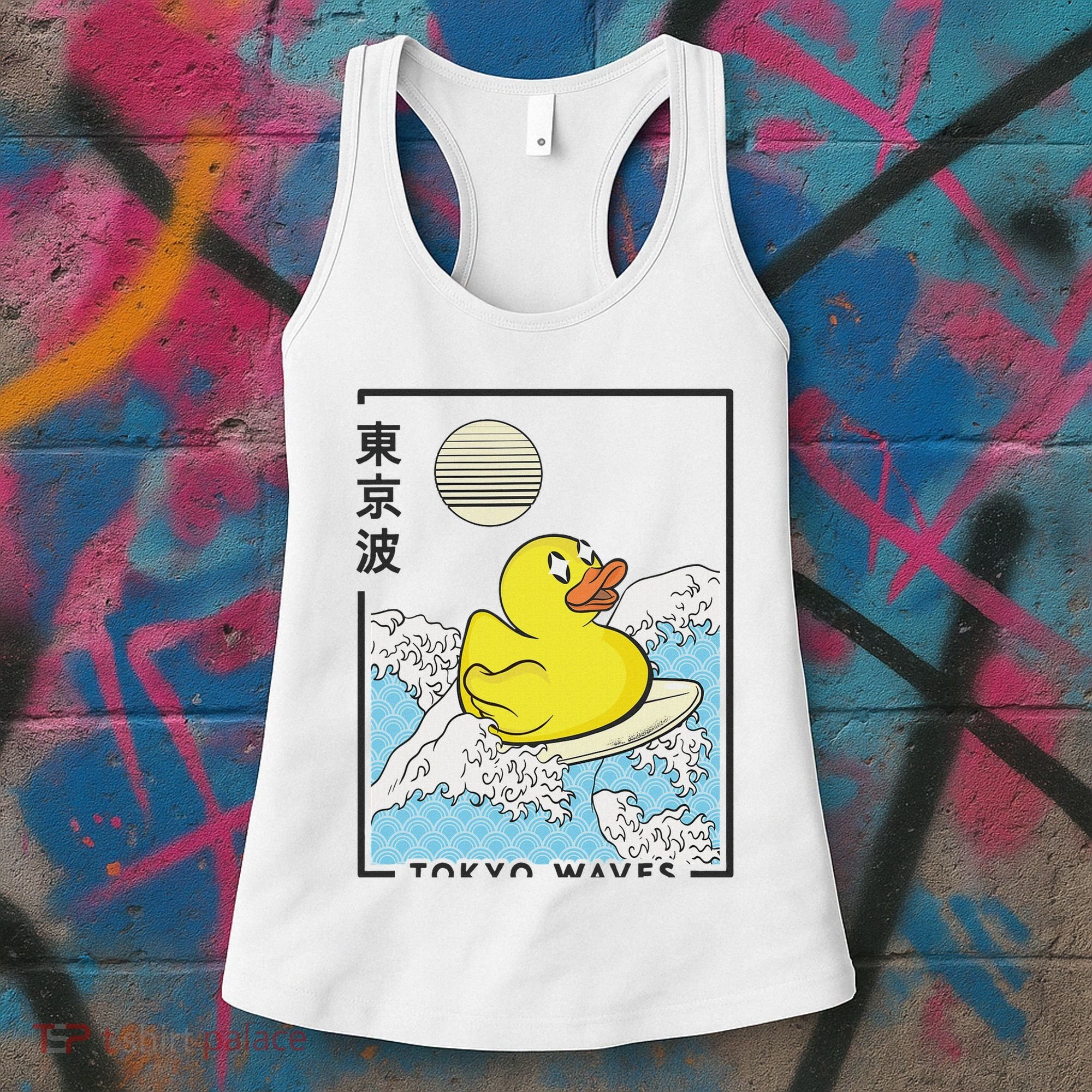 Happy Rubber Duck Japanese Wave Anime Kawaii Aesthetic Women's Tank Top