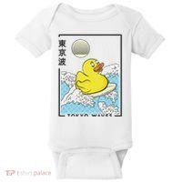 Happy Rubber Duck Japanese Wave Anime Kawaii Aesthetic Baby Bodysuit thumb 0