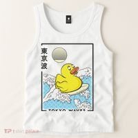 Happy Rubber Duck Japanese Wave Anime Kawaii Aesthetic Tank Top thumb 2