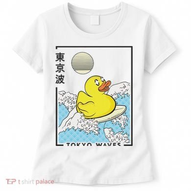 Happy Rubber Duck Japanese Wave Anime Kawaii Aesthetic Women's T-Shirt