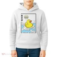 Happy Rubber Duck Japanese Wave Anime Kawaii Aesthetic Kids Hoodie thumb 4