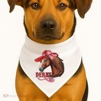Horse Racing Derby Day Hat Horse USA-Made Doggie Bandana thumb 1