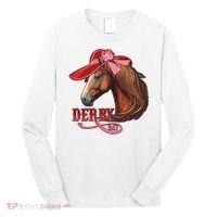 Horse Racing Derby Day Hat Horse Long Sleeve Shirt thumb 0