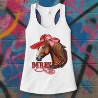 Horse Racing Derby Day Hat Horse Women's Tank Top thumb 3