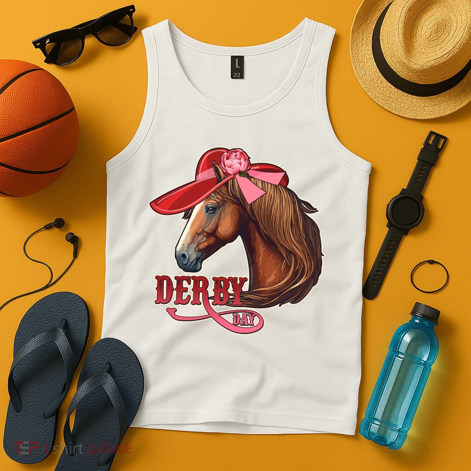 Horse Racing Derby Day Hat Horse Tank Top
