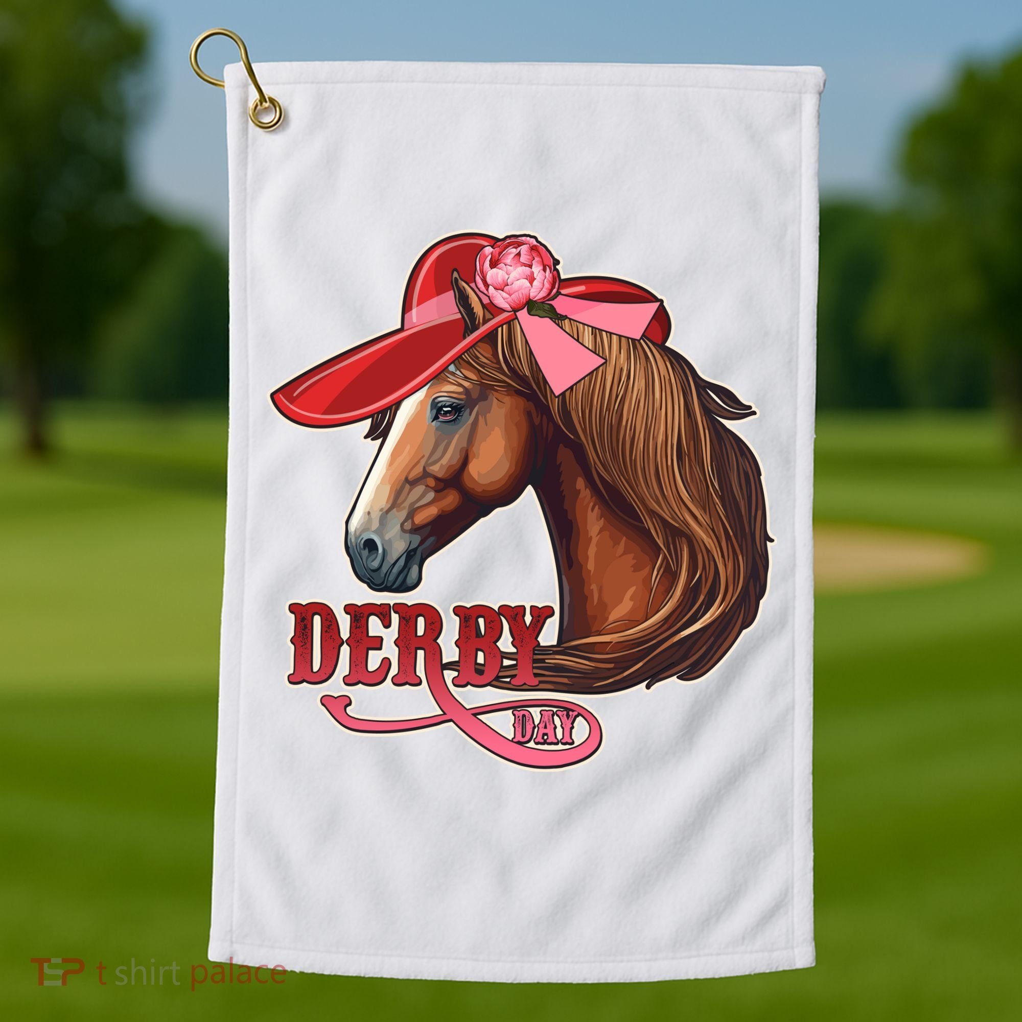 Horse Racing Derby Day Hat Horse Golf Towel