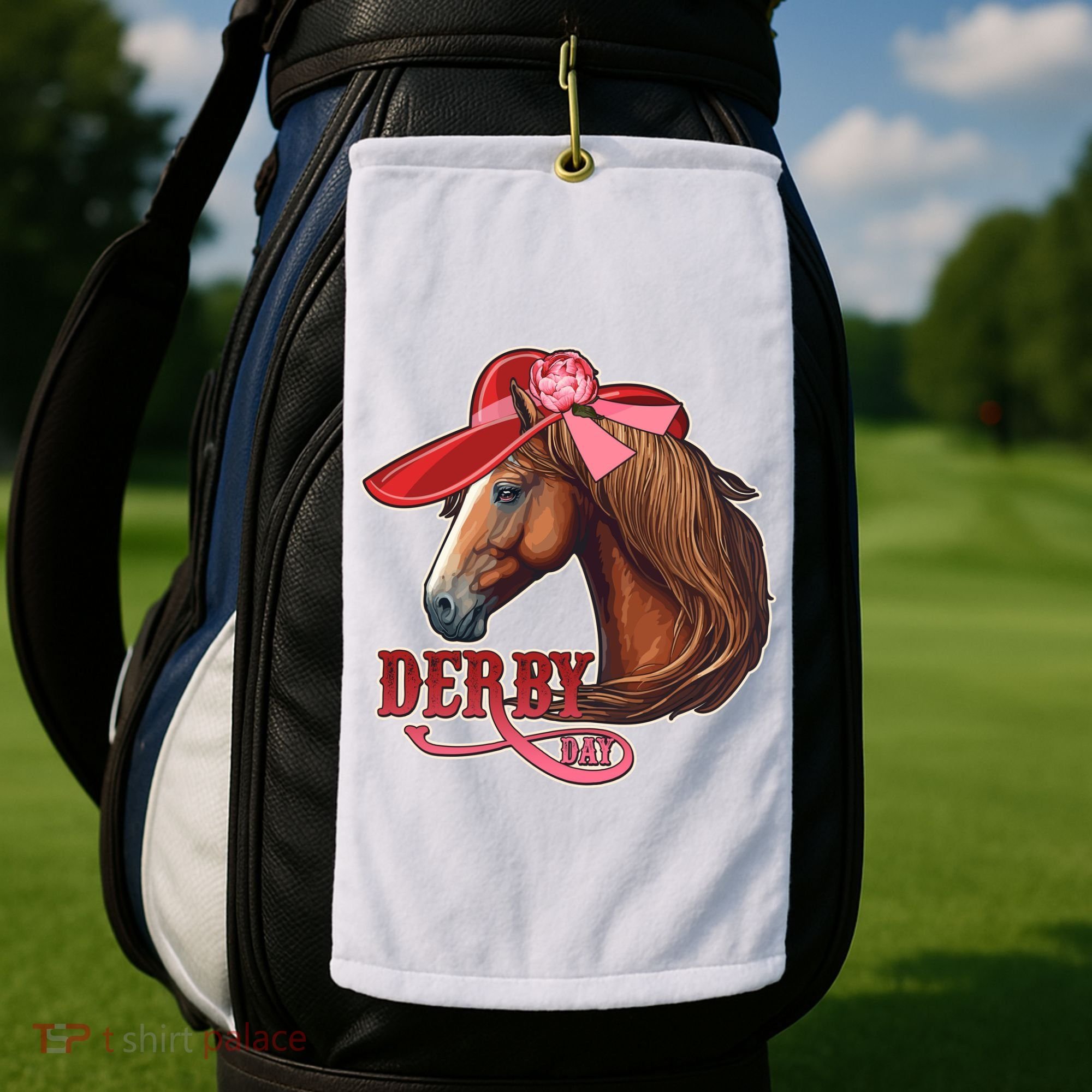 Horse Racing Derby Day Hat Horse Golf Towel