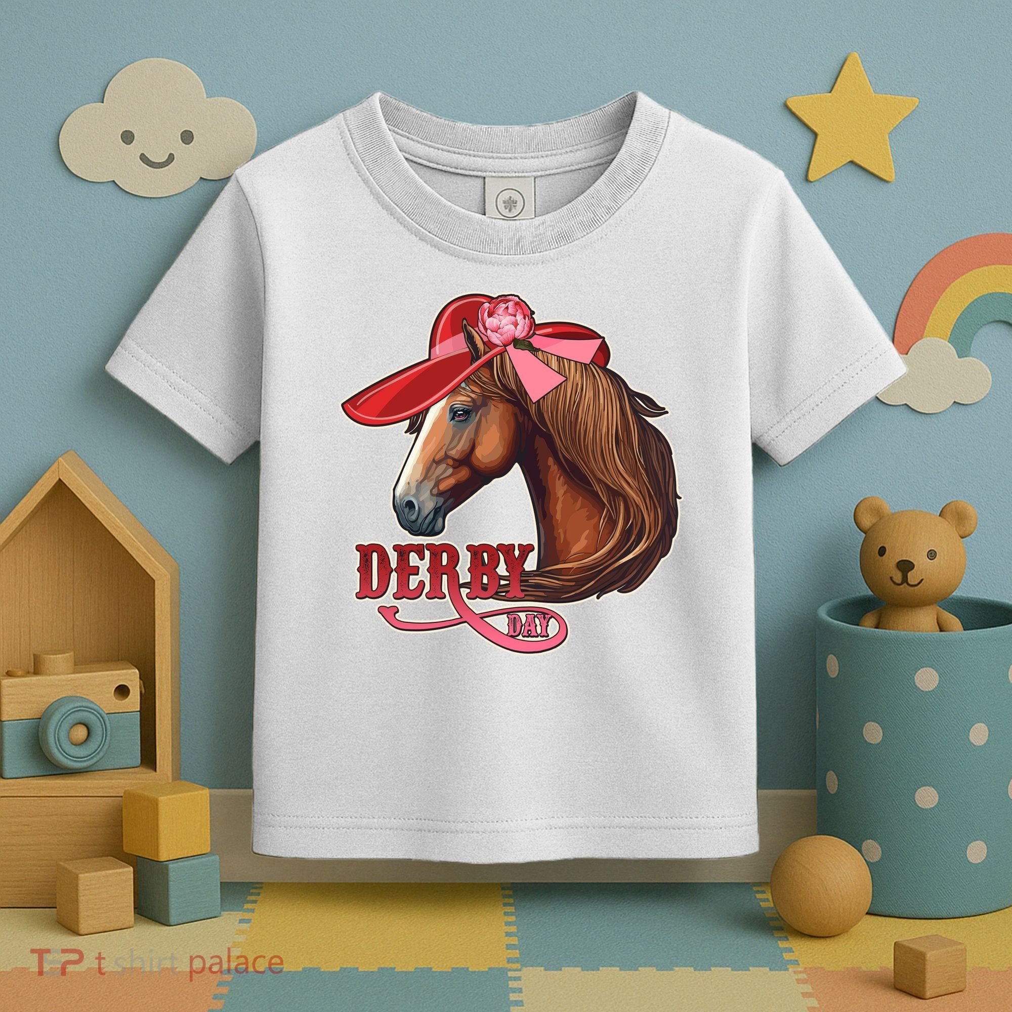 Horse Racing Derby Day Hat Horse Toddler T-Shirt