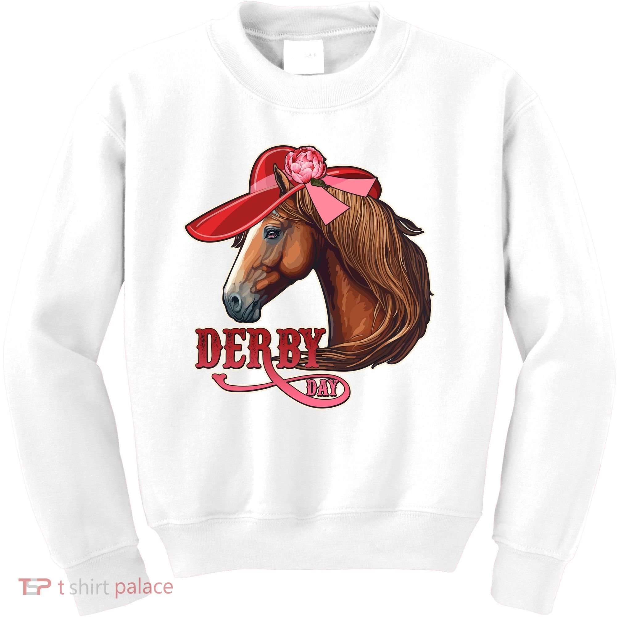 Horse Racing Derby Day Hat Horse Kids Sweatshirt