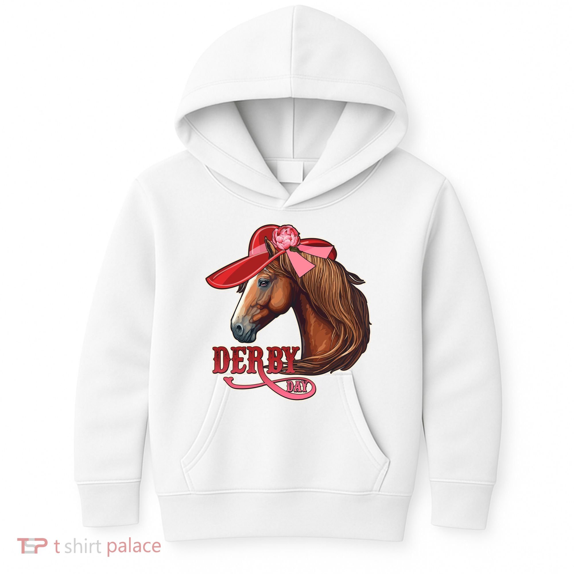 Horse Racing Derby Day Hat Horse Kids Hoodie