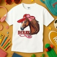 Horse Racing Derby Day Hat Horse Kids T-Shirt thumb 3
